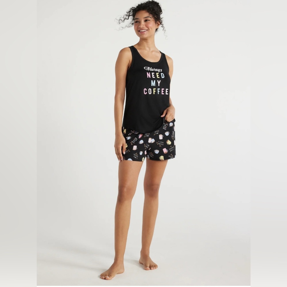 Joyspun Women's Print Tank Top and Shorts Pajama Set, 2-Piece - Picture 5 of 5